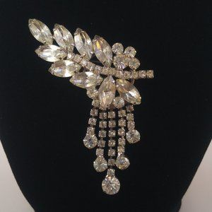 Vintage Clear Rhinestone Brooch